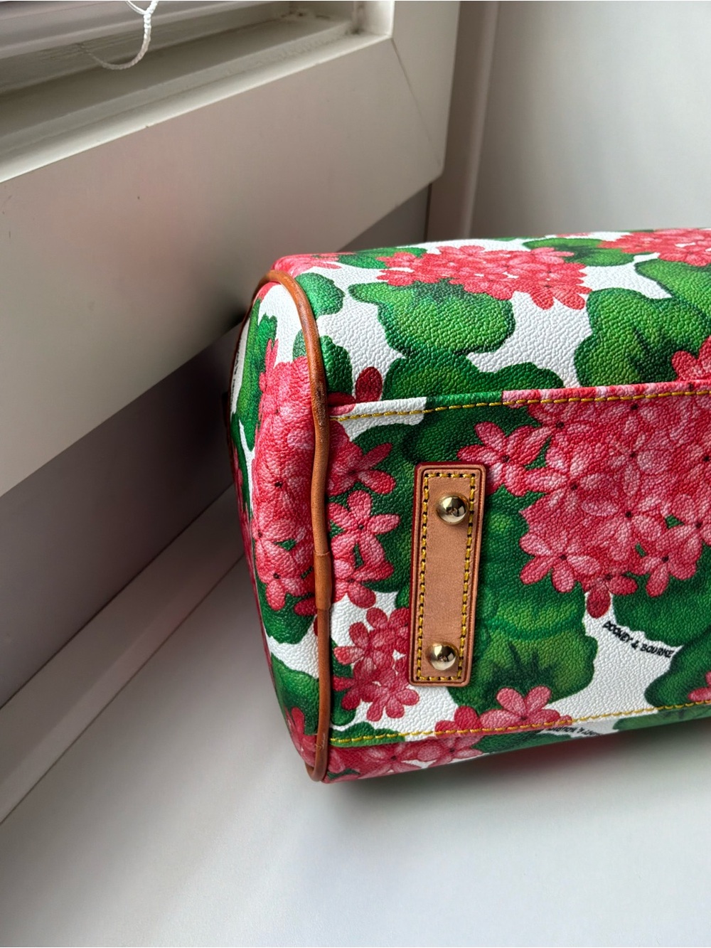 Dooney & Bourke Hydrangea Floral Barrel Satchel. J6266575 - Picture 7 of 16